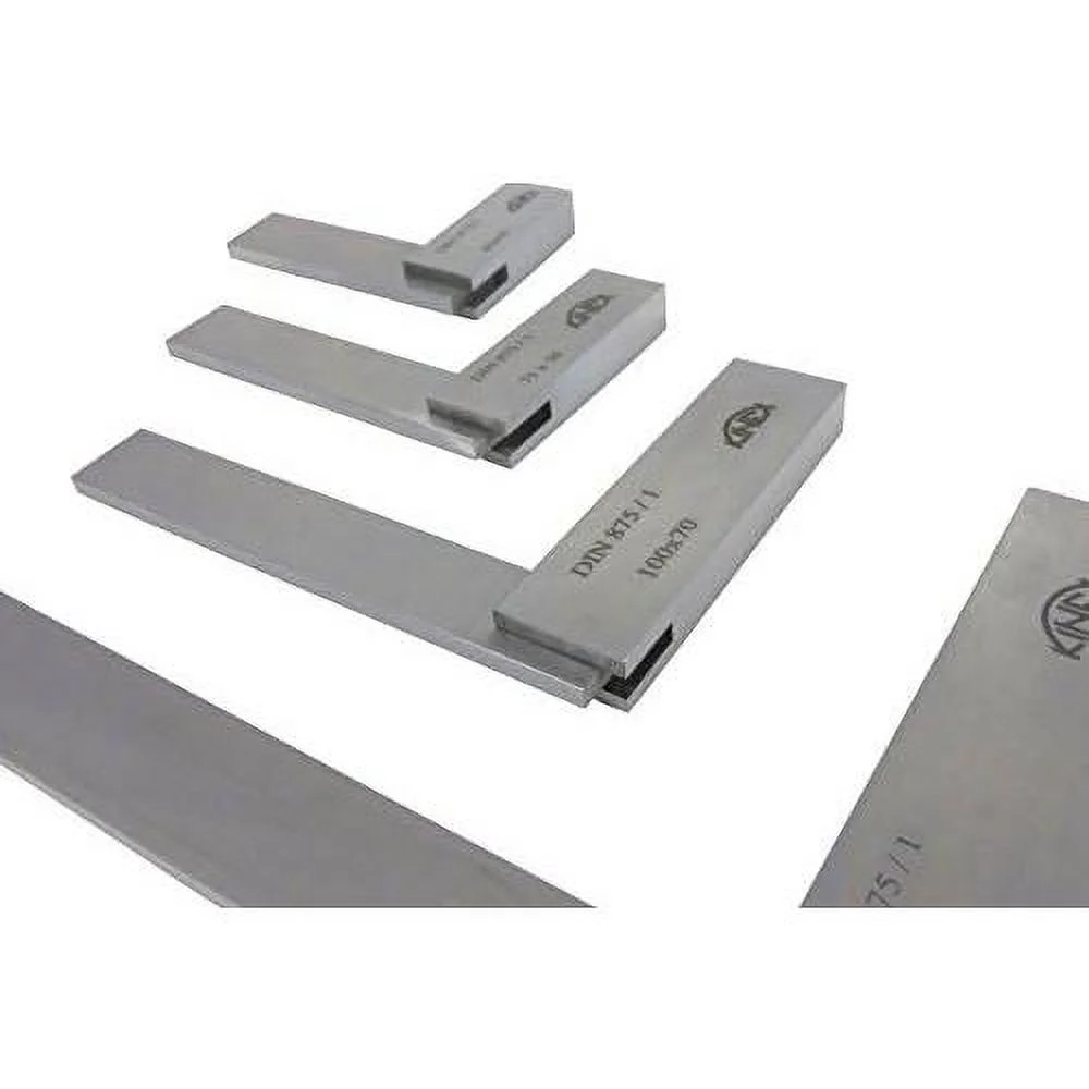 4 Piece Set Of Solid Machinist Square 2-3/8, 3, 4  6 Inches (60, 75, 100  150 Mm) DIN 875/1 (Square W/In 18 Microns Or 0.0007 Inches)