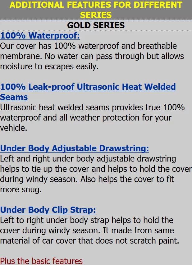 Car Cover fits 2002 2003 2004 2005 2006 2007 2008 2009 GMC Envoy SWB XCP XtremeCoverPro Waterproof Gold Series Grey