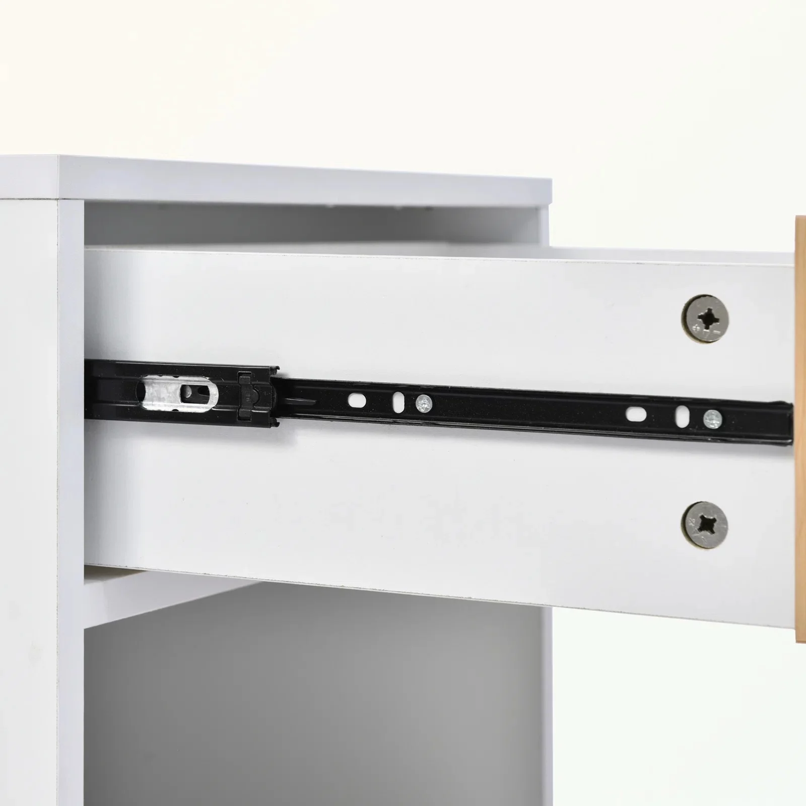 Semiocthome Modern Nightstand with Charging Station,with 1 Drawer,White Finish,Adult