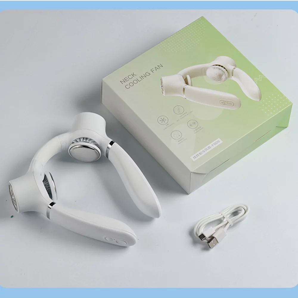 Nebublu Hanging neck electric fan,Conditioner 2X Neck Fan Pads Fan Air Conditioner 2X Pads neck fan Neck - Stay Cool Conditioner Instant Relief 2X Fan 2X Radirus mAh - Stay Pads - Portable