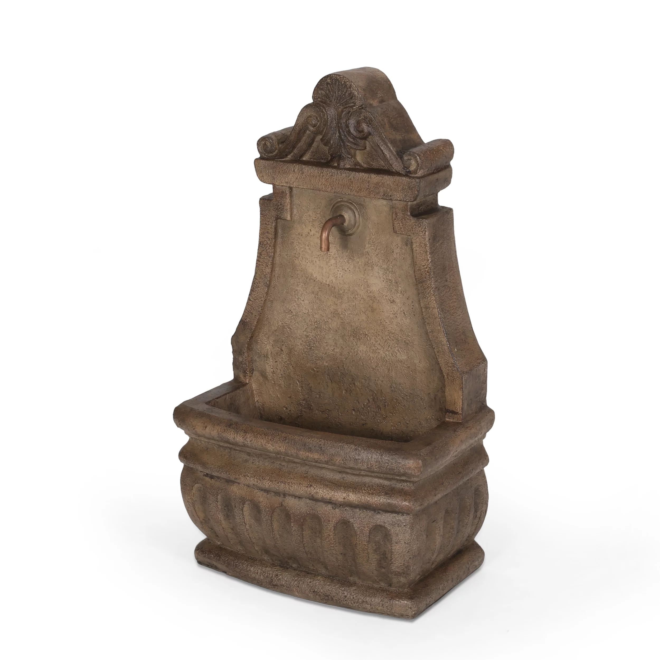Noble House Tiltonsville Outdoor Single Spout Fountain, Light Brown