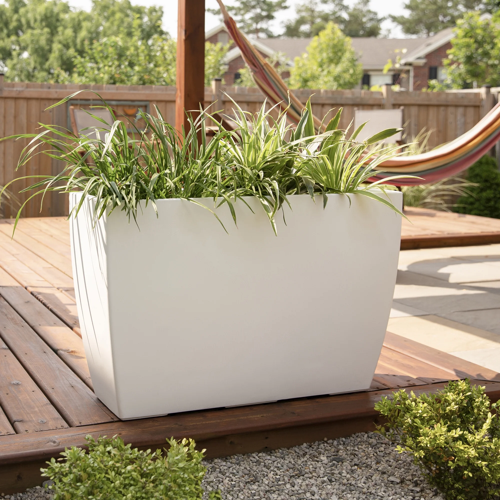 Kobi 36in Trough Planter - White