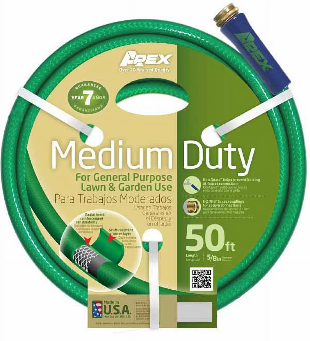 Teknor Apex 8535-050 Garden Hoses, Medium Duty, 5/8 x 50 Foot