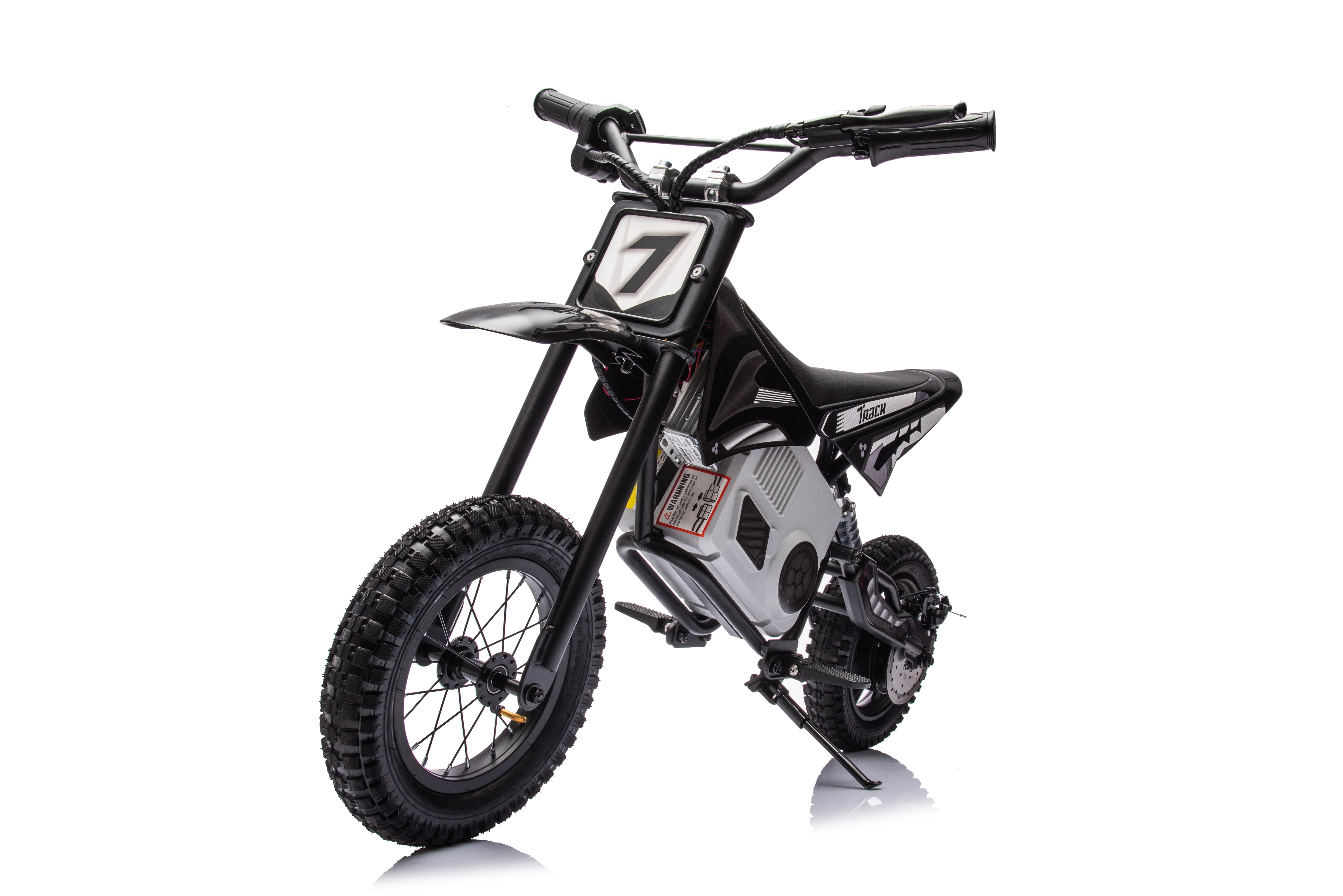 BISHE 36V Kids Ride on Dirt Bike, 15.5MPH Fast Speed Electric Battery-Powered Off-Road Motorcycle with 350W Motor, Max Load 176lbs, LED Light, Twist Grip Throttle, Disc Brake, Air-Filled Tires(Black)