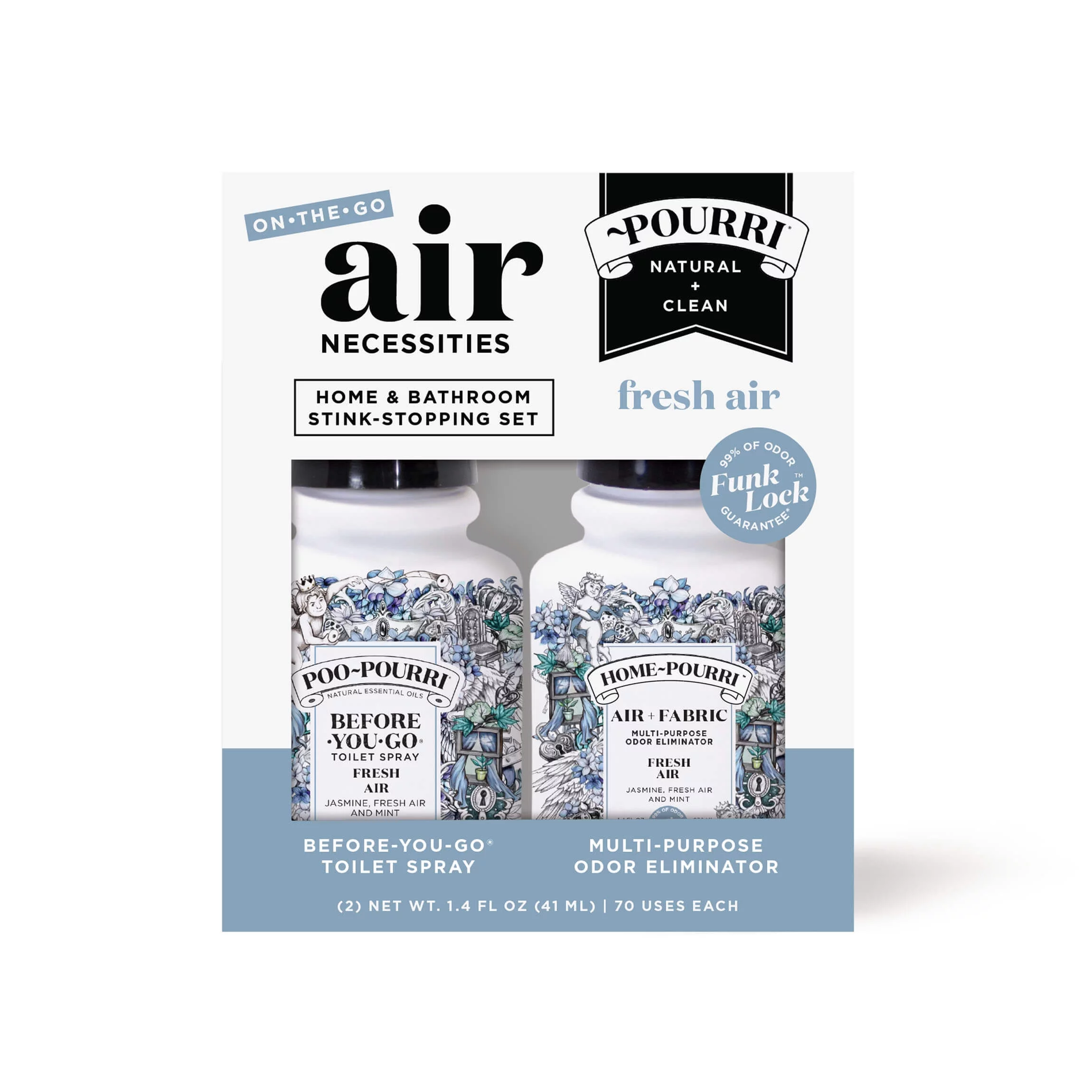 ~Pourri Air Necessities Duo Set Home~Pourri + Poo~Pourri, Fresh Air, 2 pack