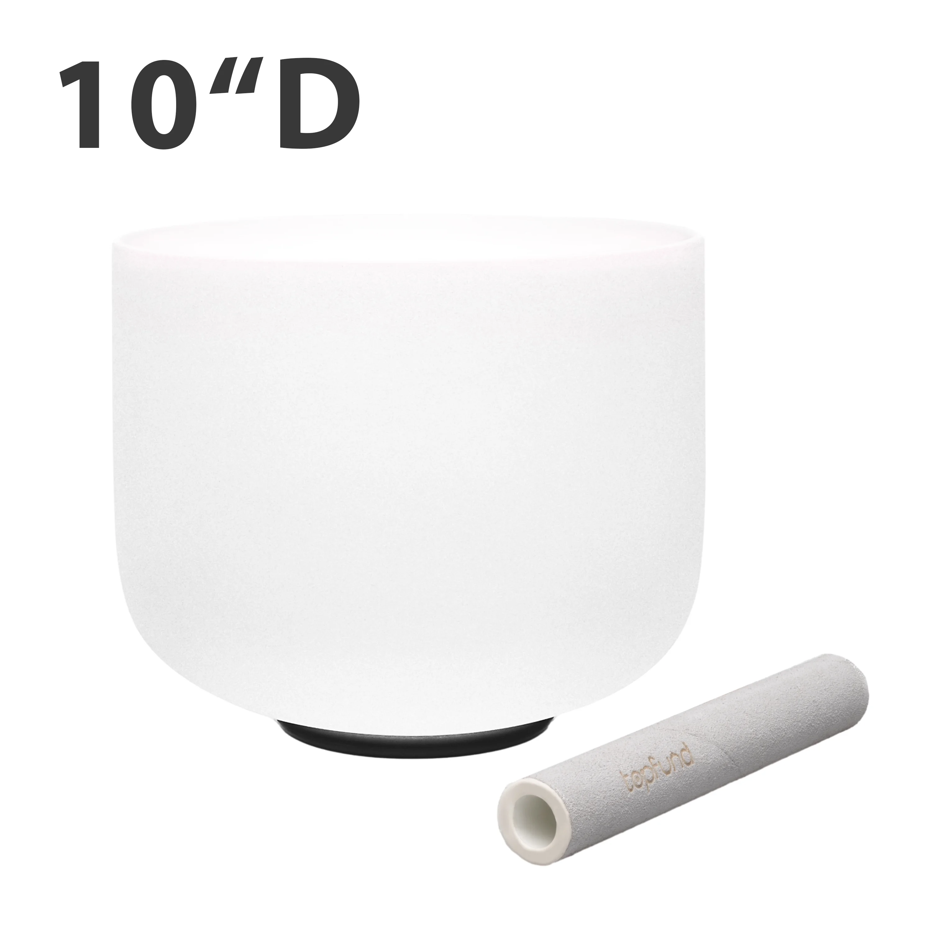 TOPFUND D Note 10 inch Crystal Singing Bowl Sacral Chakra with Heavy duty carrying case and Suede Stick