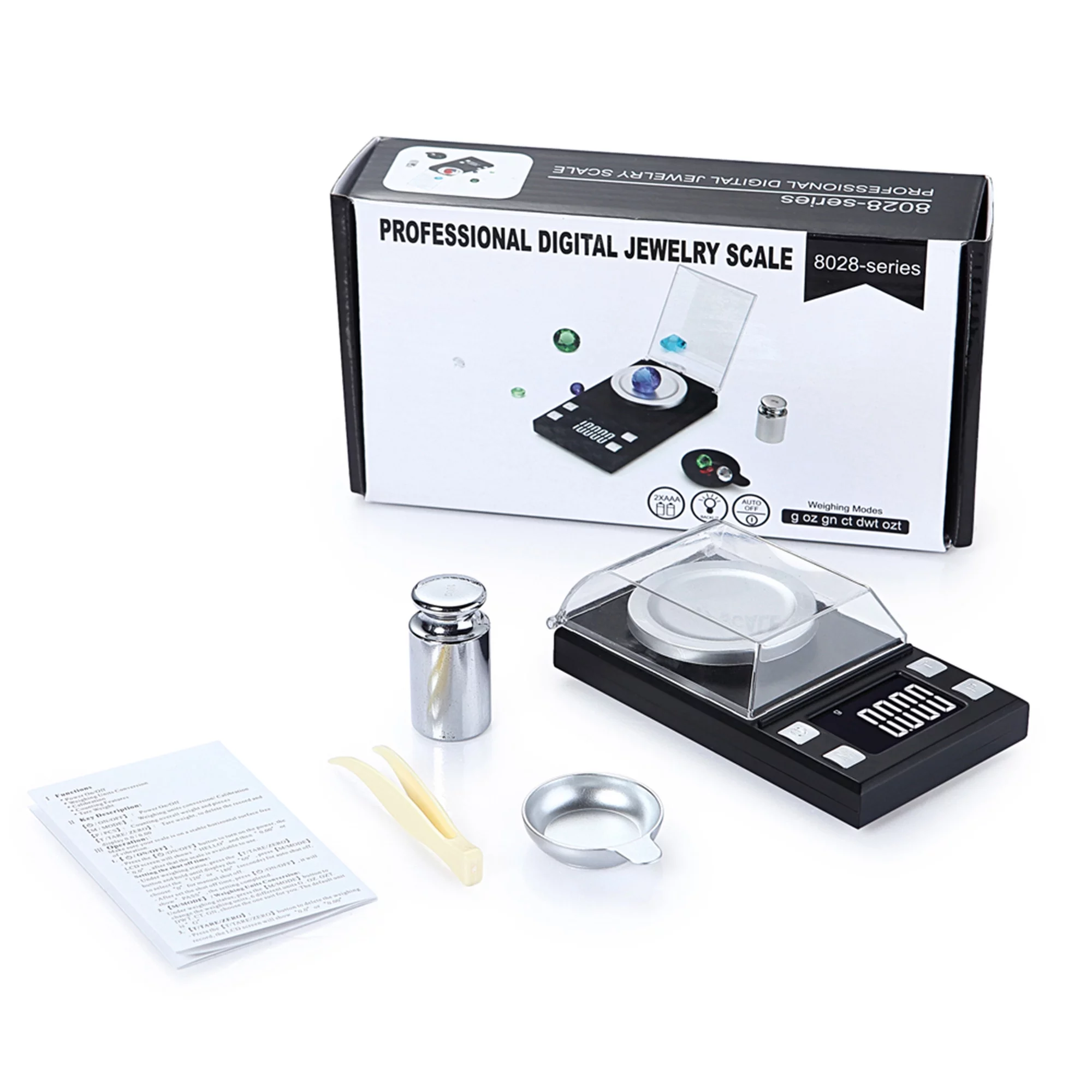 Aunavey 100 x 0.001g Digital Milligram Pocket Scale Jewelry Scale with 50g Calibration Weights