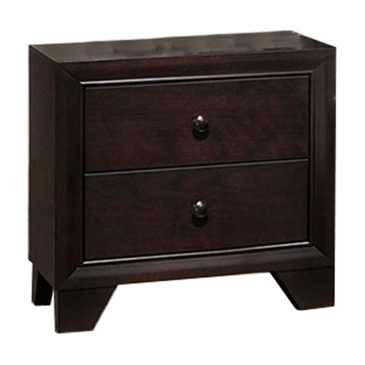 Transitional Wooden Nightstand with Two Spacious Drawers Brown - Saltoro Sherpi