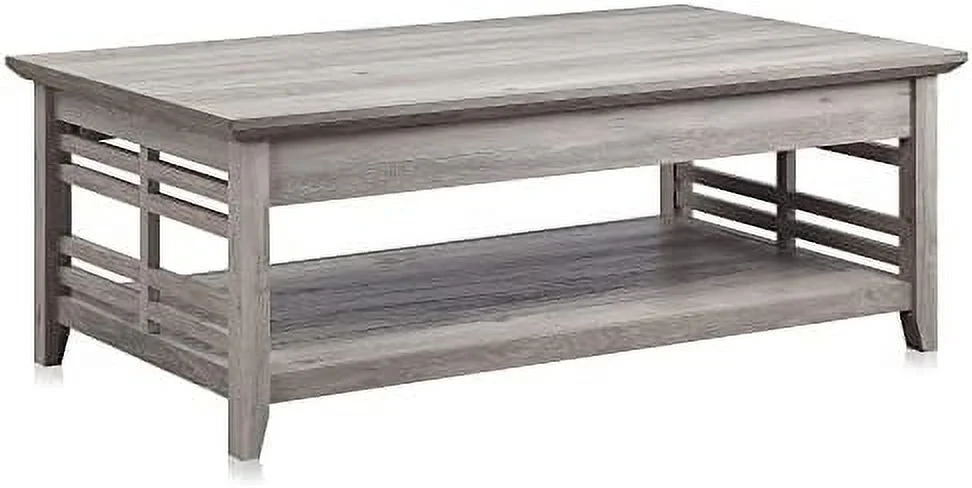 STVJB Modern Wood Coffee Table with   Two Tier Rectangular Stylish Decor for Living Room Conversation Leisure Occasions - 48 Inch - Norrell (Gray Wash)