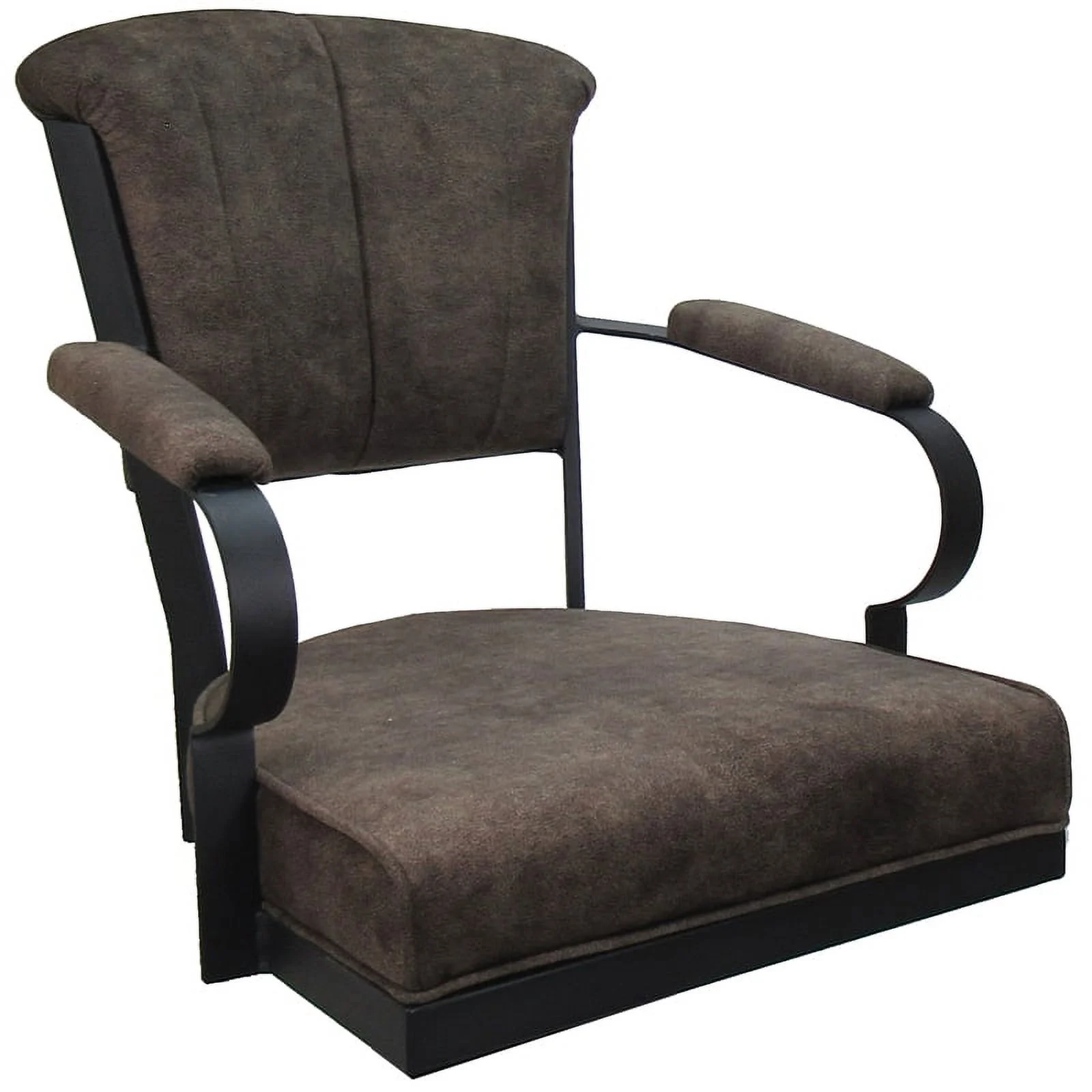 Miami Swivel Tilt Metal Caster Chair - Tobacco Brown Fabric - Gray Frame