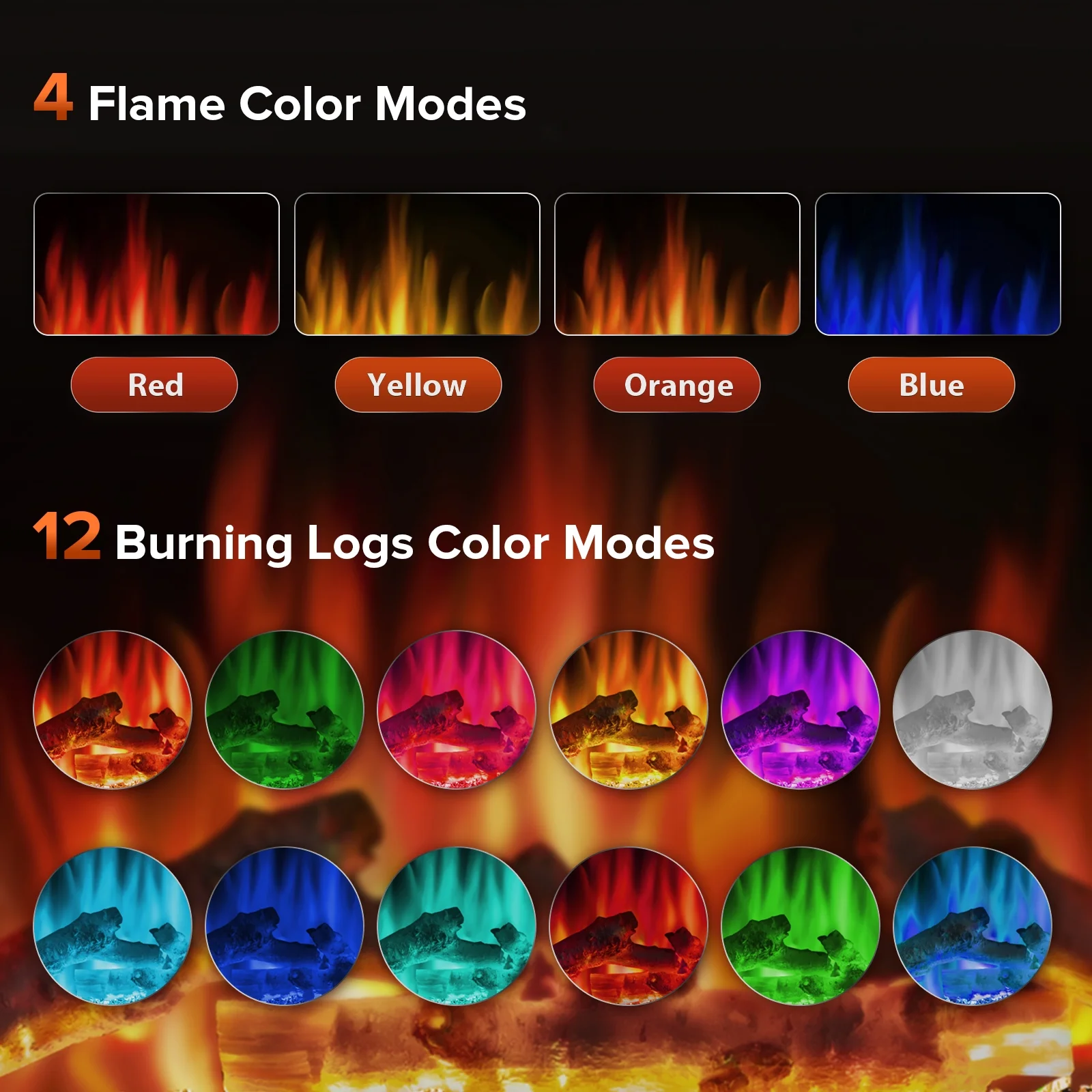 LHRIVER Free Standing Fireplace, Remote Control, 60'', Electric Fireplace Mantel, Adjustable Real 3D Flame Brightness （LIGHTOAK）