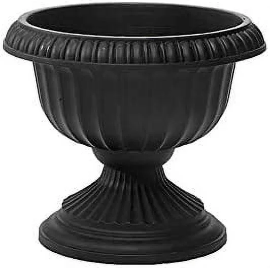 Grecian Urn Planter, Black, 12-Inch