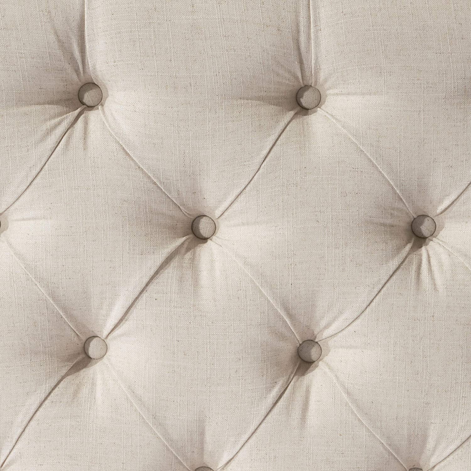 HYUN Lidia Tufted Fabric Headboard, Queen / Full, Eggshell