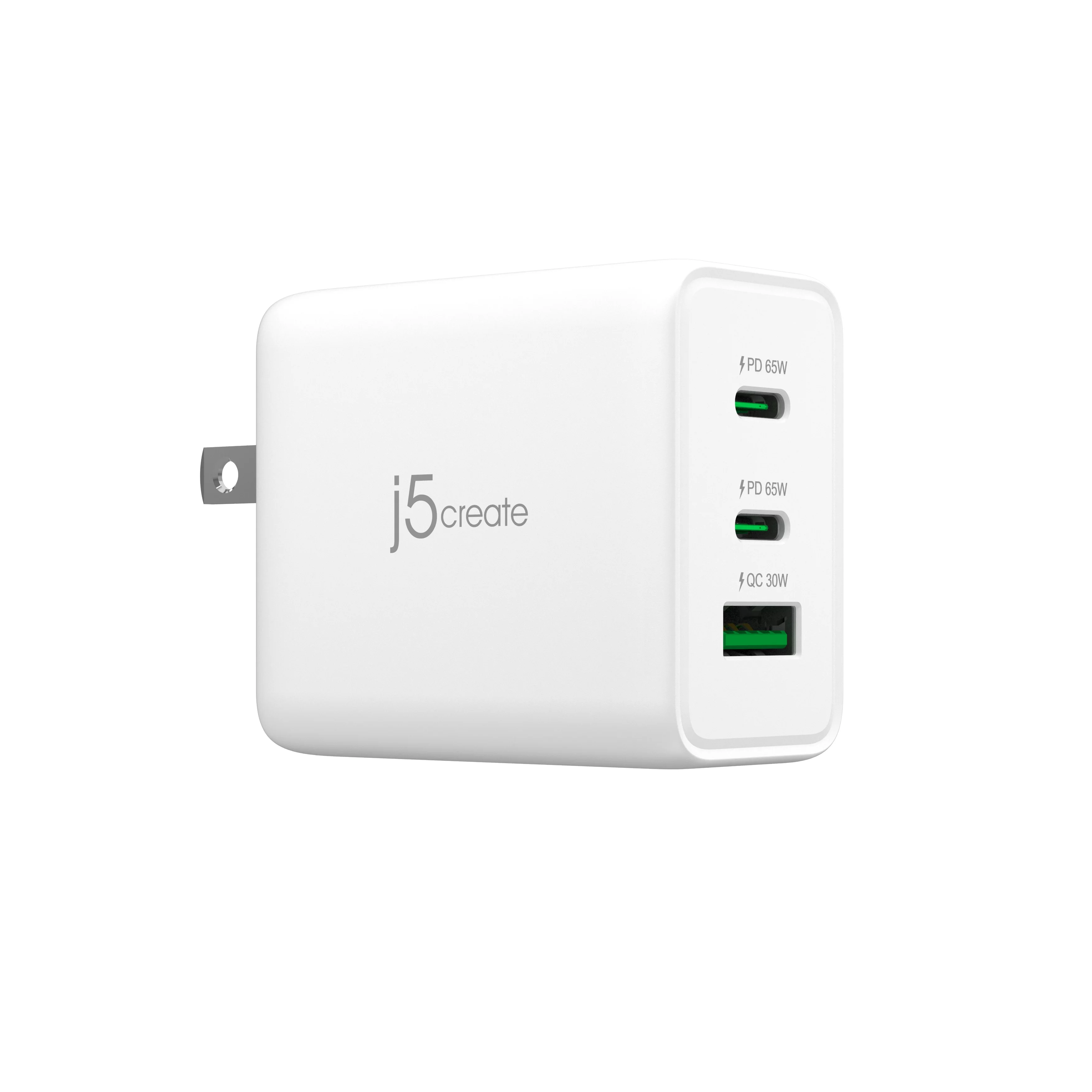 j5create 65W GaN USB-C 3-Port Charger, JUP3365