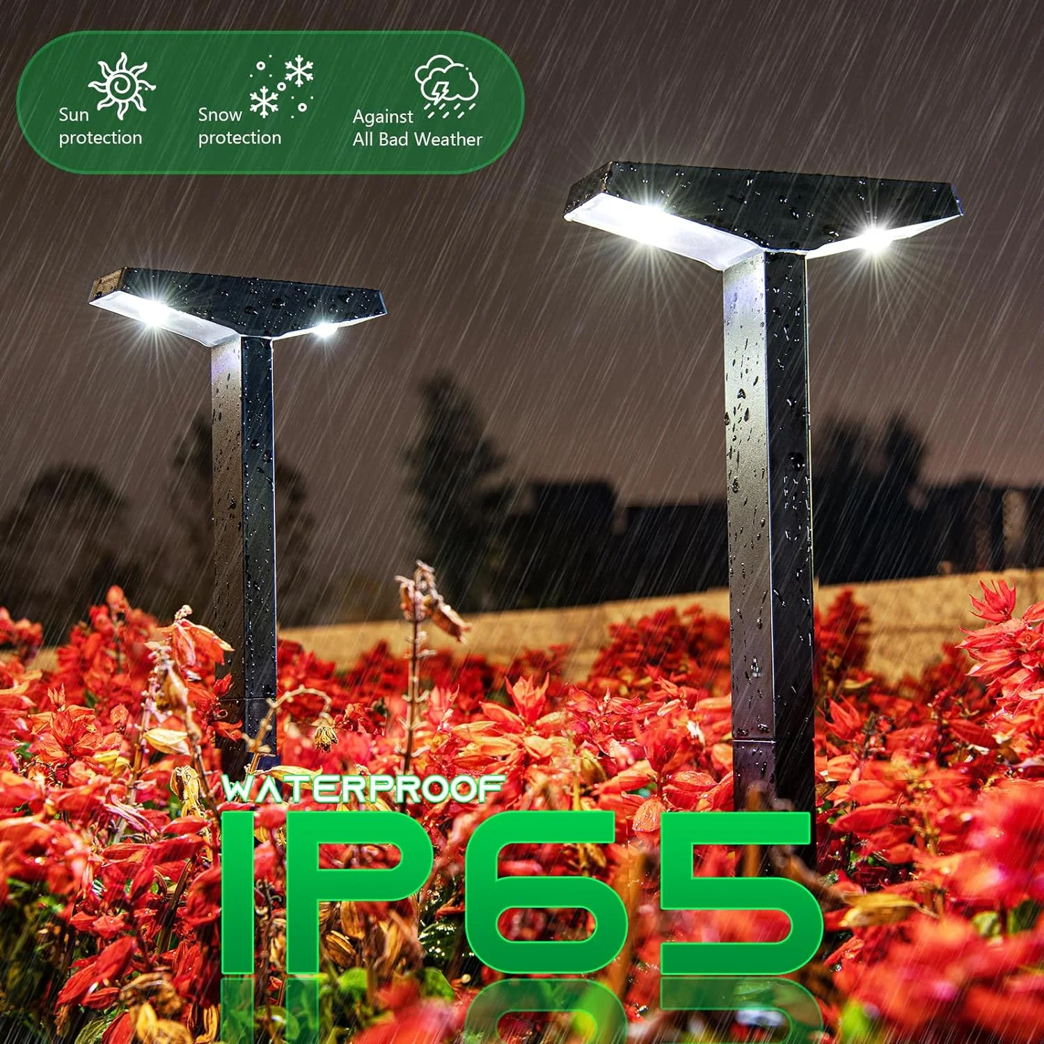 TLKJ Solar Lights Outside for Garden Decor 6 Pack  Modern IP65 Waterproof Solar Powered Landscape Outdoor Lighting for Backyard  Path  Sidewalks  Driveway  Pathway  Lawn  Patio  Yard. (Co