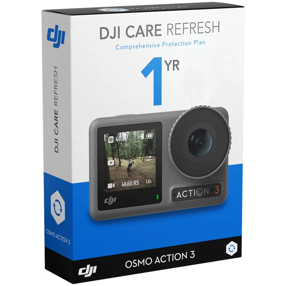 DJI Osmo Action 3 Action Camera, Standard Combo 4K 120fps Super-Wide FOV Bundle with DJI Care Refresh 1-Yr Plan for DJI Osmo Action 3 and Premium Custom Case