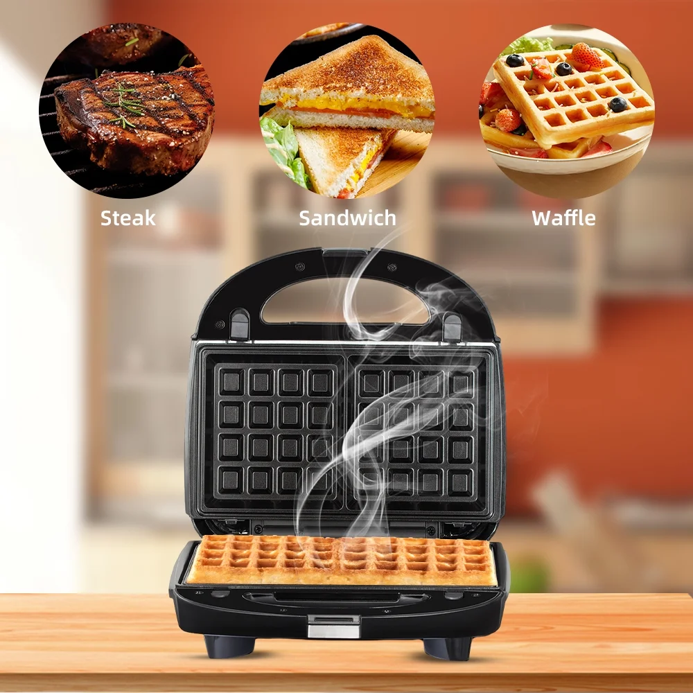 Breakfast Machine,Waffle Ker Ker Sided Waffle Removable Non-stick 3-set Removable Panini Press 3 In 1 Waffle Maker Maker Sandwich Maker With Maker And Panini Dsfen With Removable Non