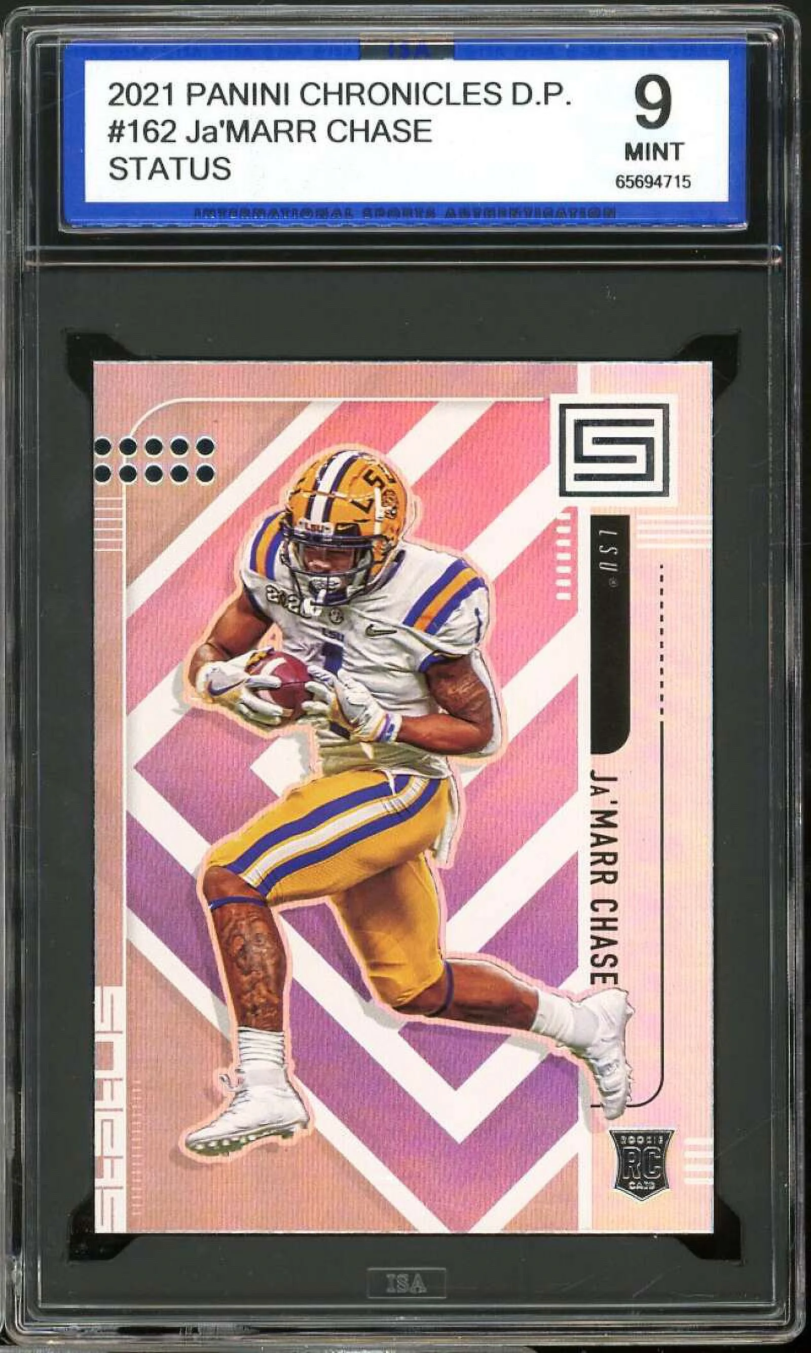 Ja'Marr Chase Rookie Card 2021 Panini Chronicles D.P. Status #162 ISA 9 MINT