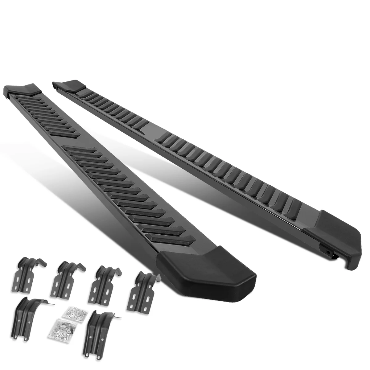 DNA Motoring STEPB-ZTL-8089-ALBK For 1999 to 2016 Ford Super Duty SuperCrew Cab Aluminum Exturded Board Side Step Nerf Bar Running Boards 00 01 02 03 04