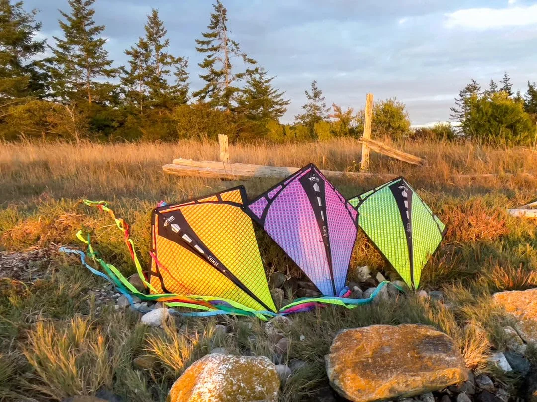 Prism Kite Technology Vertex High Flying Diamond Kite with 10' Long Triple Streamer Tail, Infrared