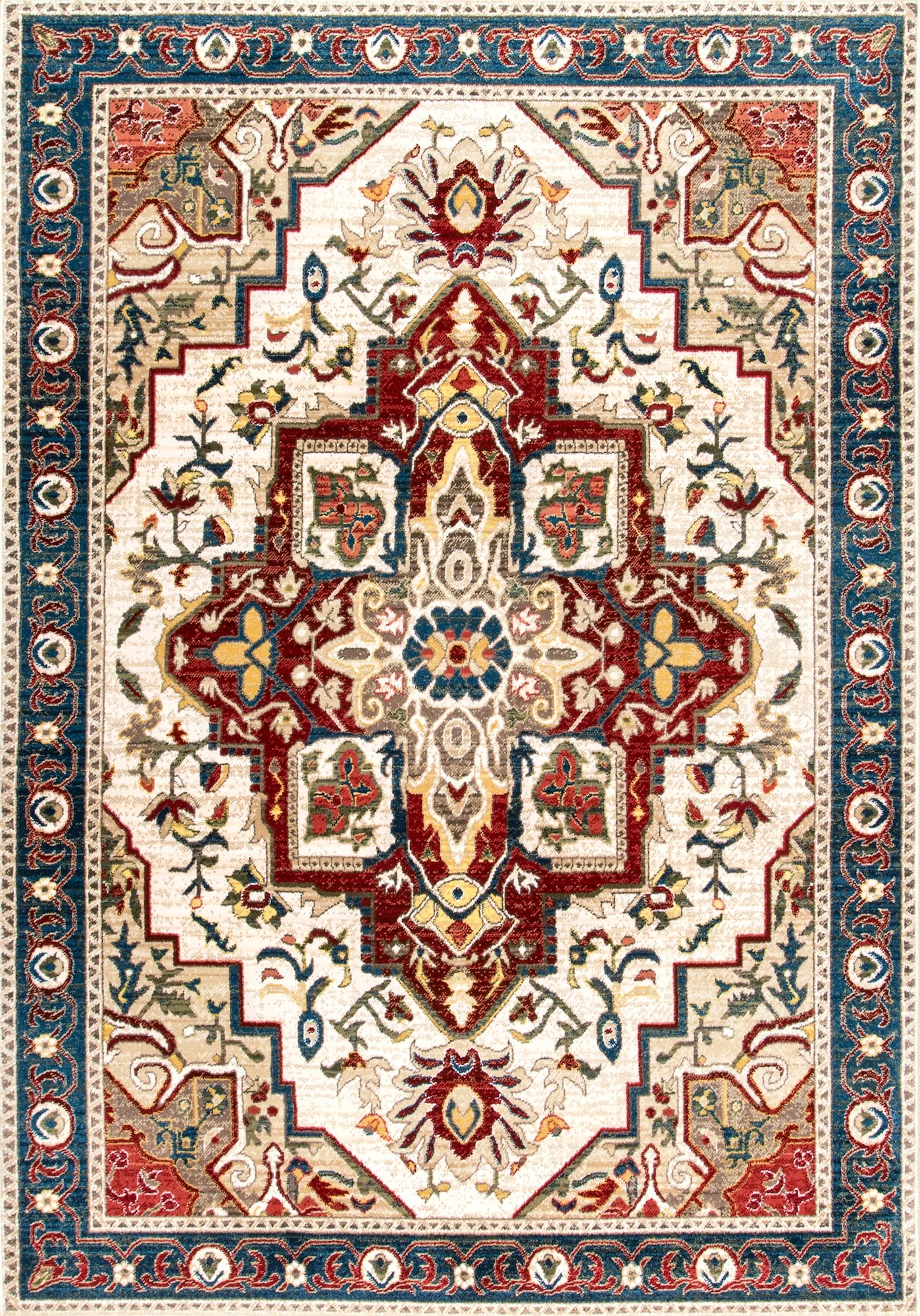 nuLOOM Vintage Lakendra Medallion Fringe Area Rug or Runner