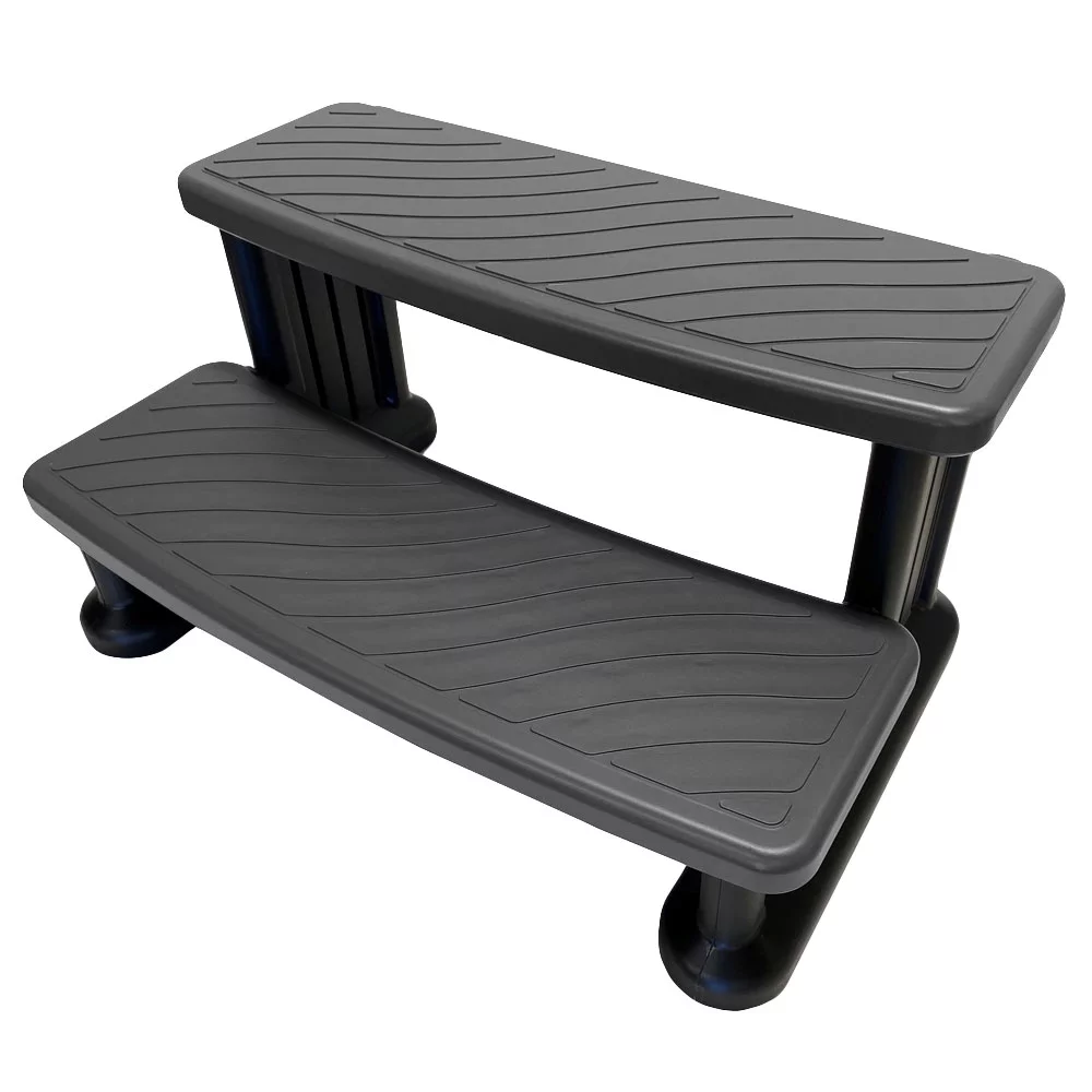 Puri Tech 100 Series Spa & Hot Tub Outdoor Steps No Slip Grip Support Gray