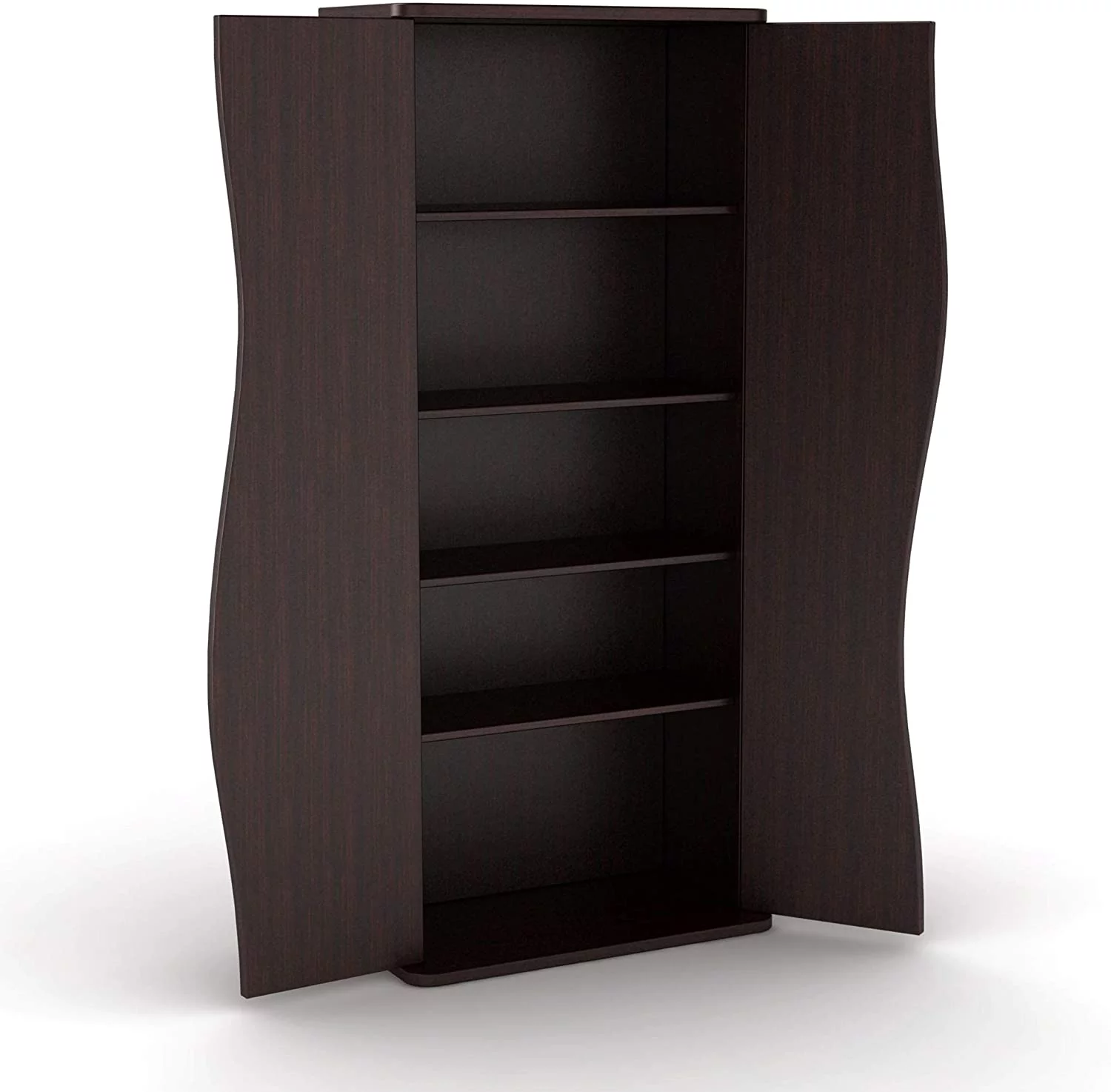 Atlantic Venus Media Storage Cabinet - Stylish Multimedia Storage Cabinet Holds 198 CDs, 88 DVDs or 108 Blu-Rays, 4 Adjustable and 2 Fixed Shelves PN83035729 in Espresso