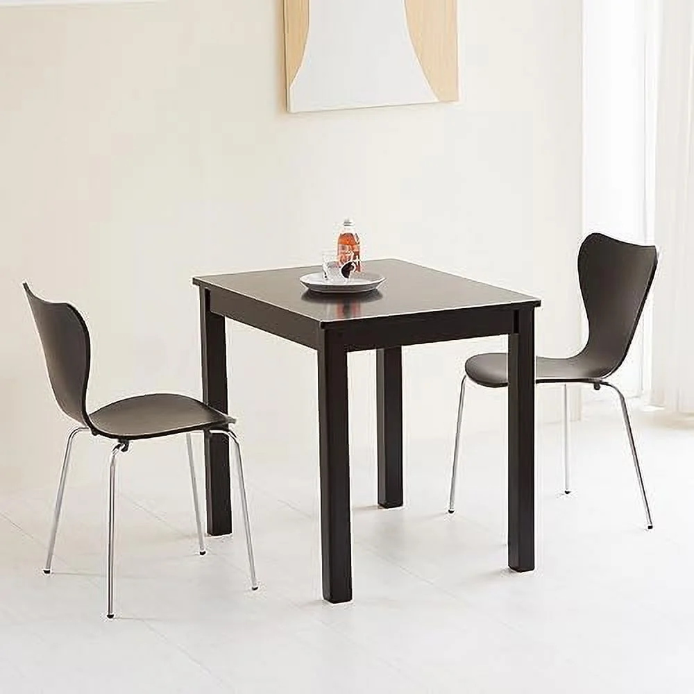 MQLIFEBOOM No.7 Mid-Century Modern Wooden Dining Chairs   Contemporary Stackable Bentwood Kitchen Interior Armless Chairs with Steel Legs (Walnut)