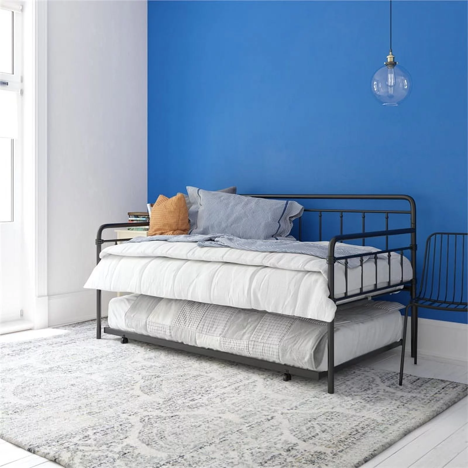 DHP Winston Metal Daybed/Trundle Twin in Black