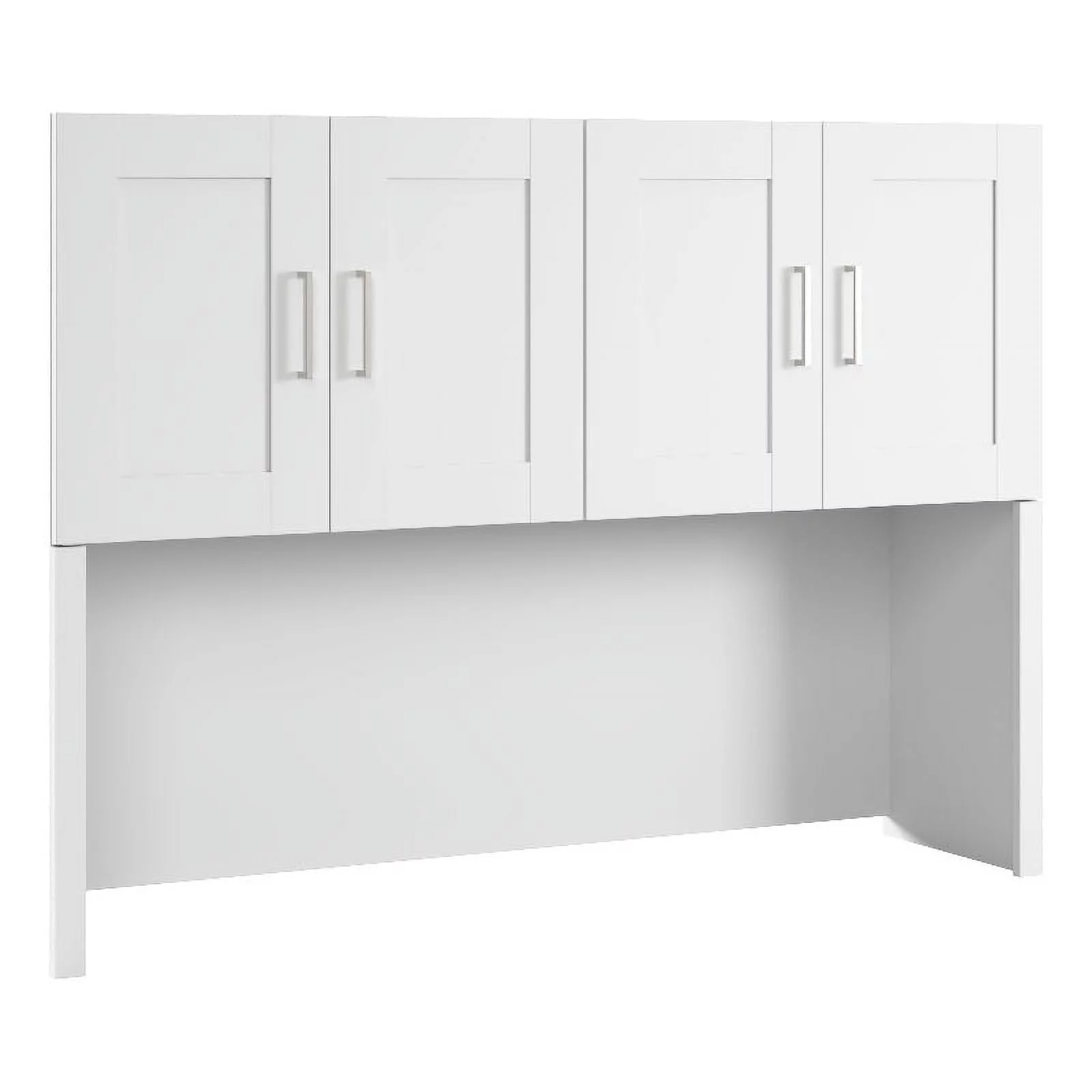 Bowery Hill Contemporary 60W Hutch in White - Engineered Wood