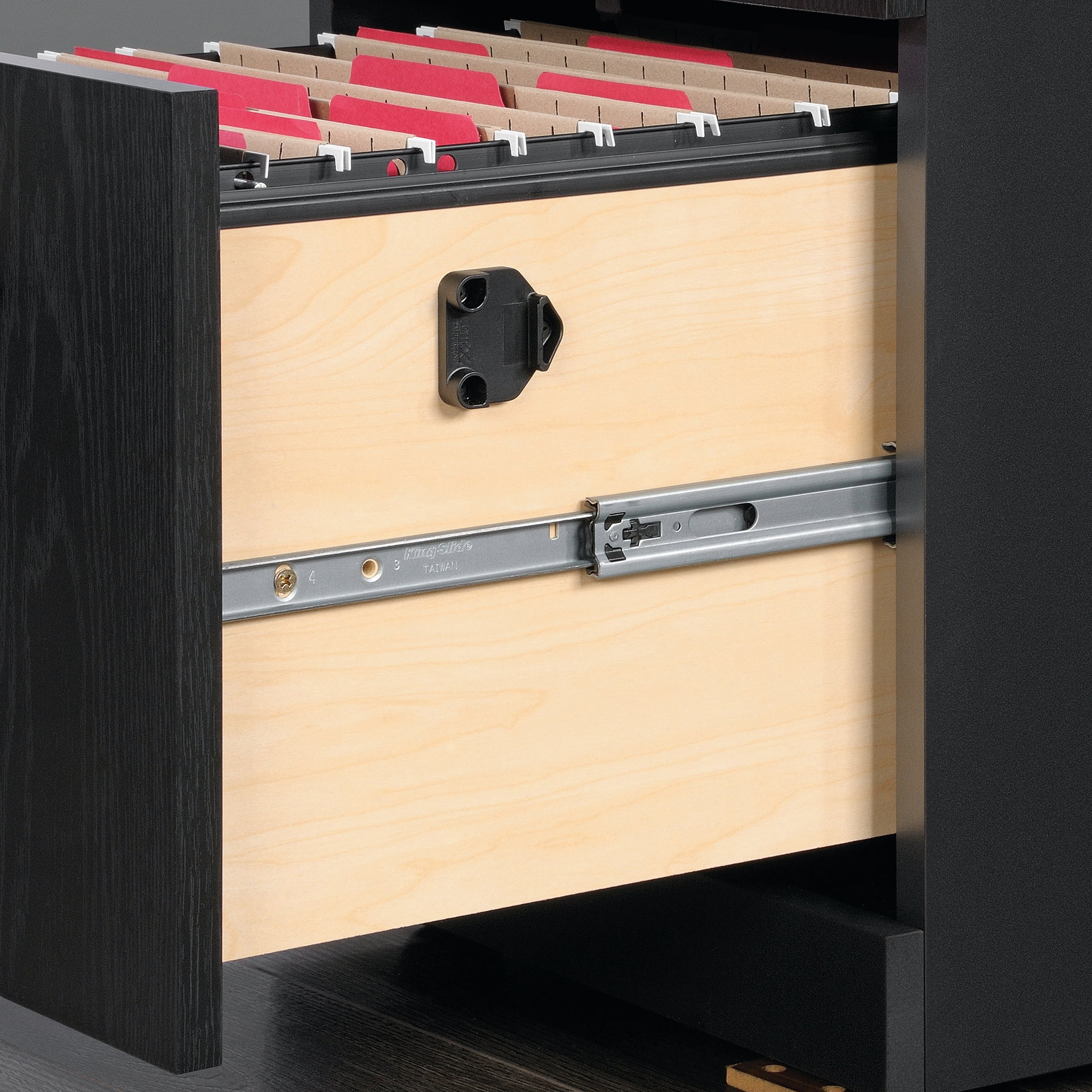 Sauder Via 3-Drawer Pedestal File Cabinet, Bourbon Oak Finish