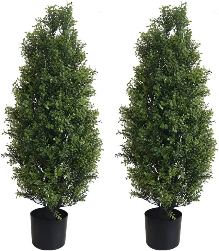 3' Outside Cedar Cypress Artificial Potted Plant 2Pack