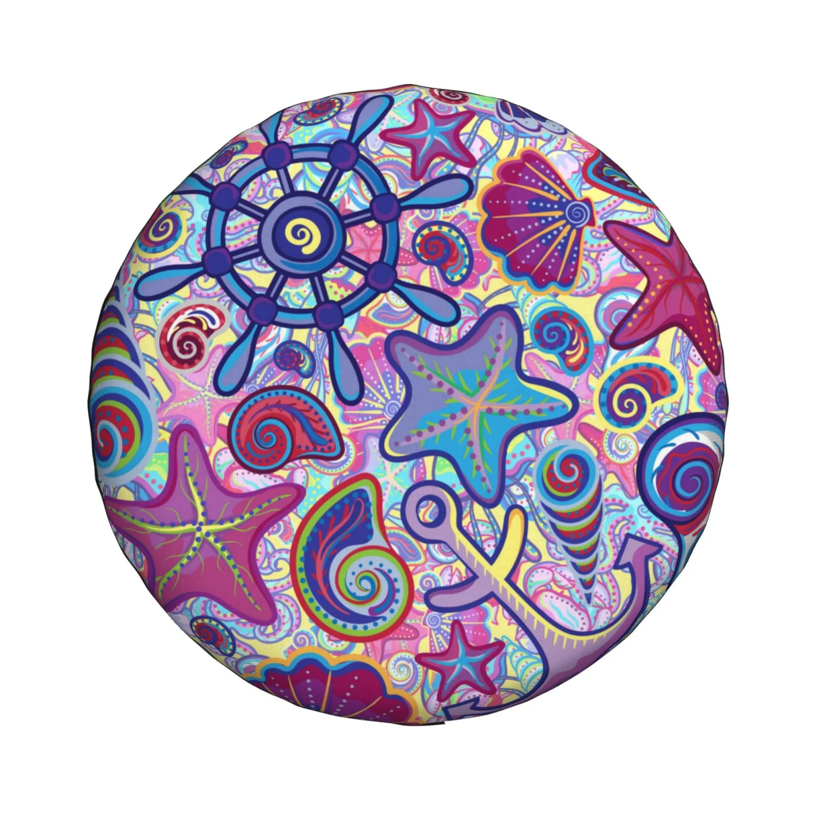 Easygdp Cute Nautical Wheel Sun Guard, Spare Tire Cover,Universal Trailer Suv Truck Camper Travel,Easy To Install And Remove -14 Inch