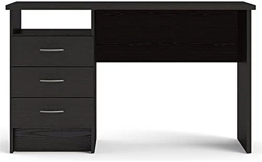 CKPFVY   Black Woodgrain Whitman Desk with 3 Drawers