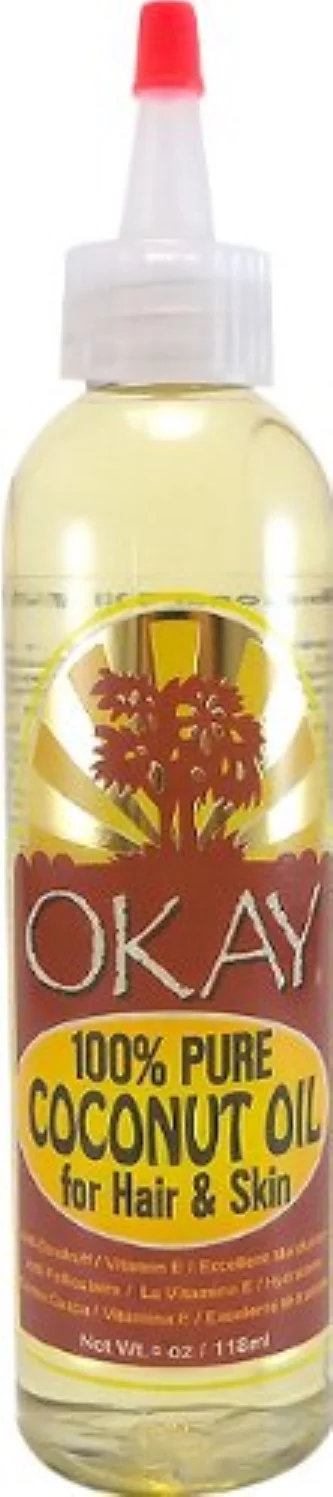 Okay 100% Pure Coconut Oil for Hair & Skin, 6 oz (Pack of 3)