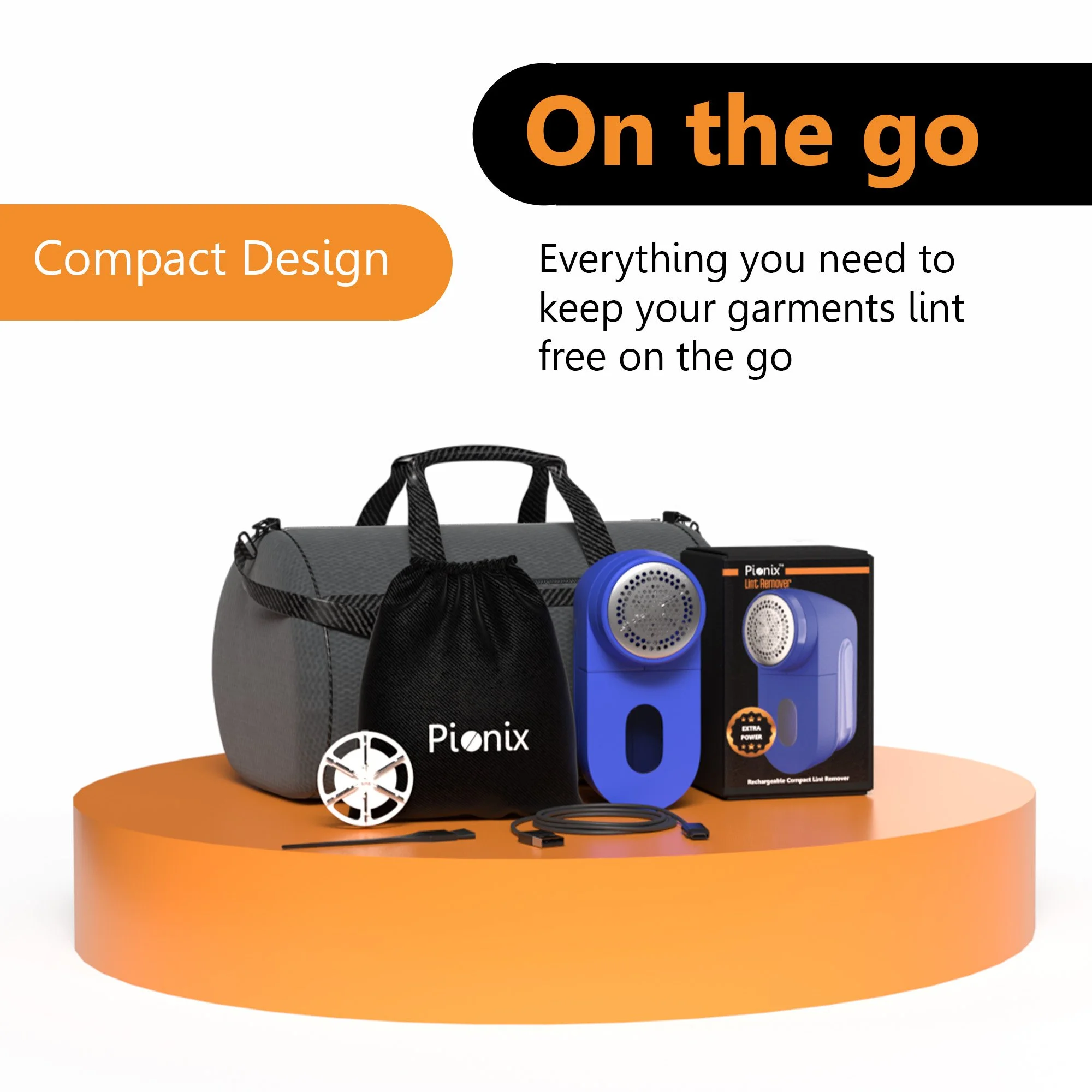 Pionix Fabric Shaver, Sweater Shavers to Remove Pilling, High-Perf Defuzzer, Rechargeable Electric Lint Shaver for Fuzz and Lint Balls from Clothing, Upholstery 2000mah Battery Candy Blue