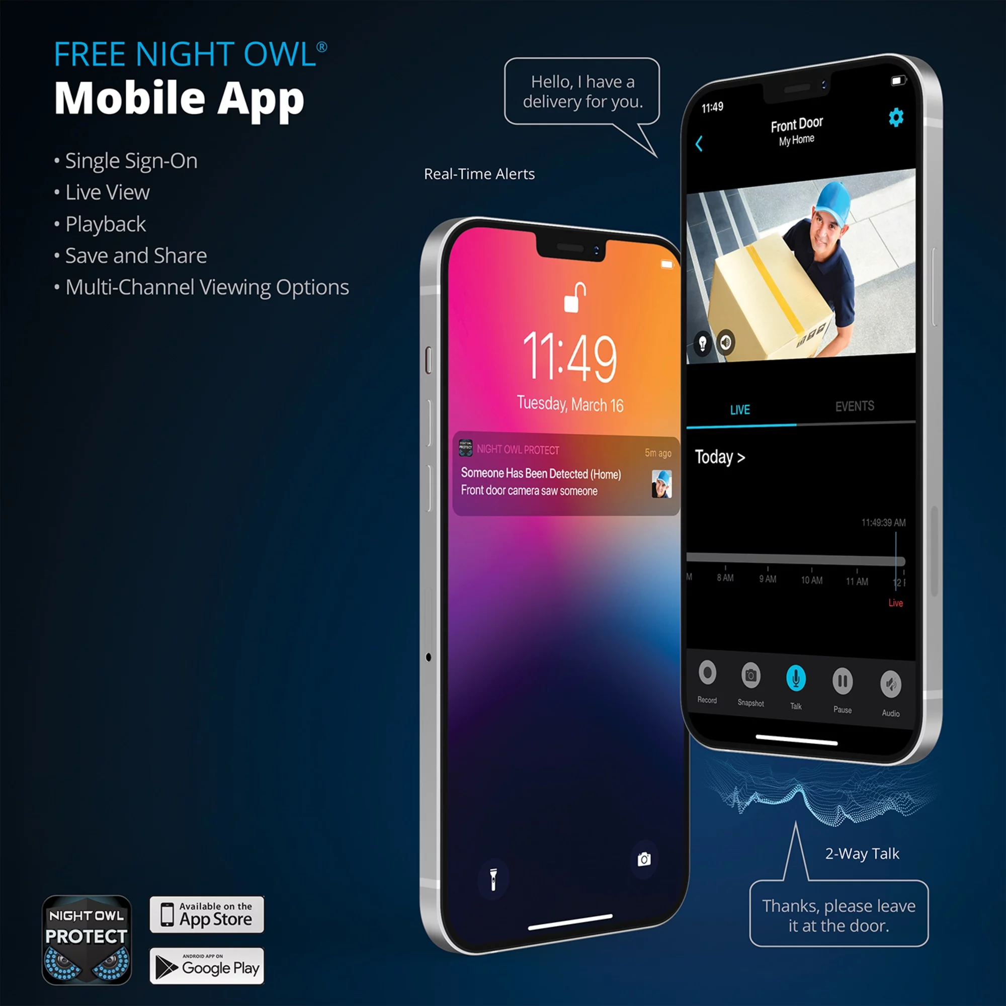 Night Owl 8-Channel 1080p Wi-Fi NVR With 1TB Hard Drive And 8 Wi-Fi IP 1080p Spotlight Cameras, Black/White