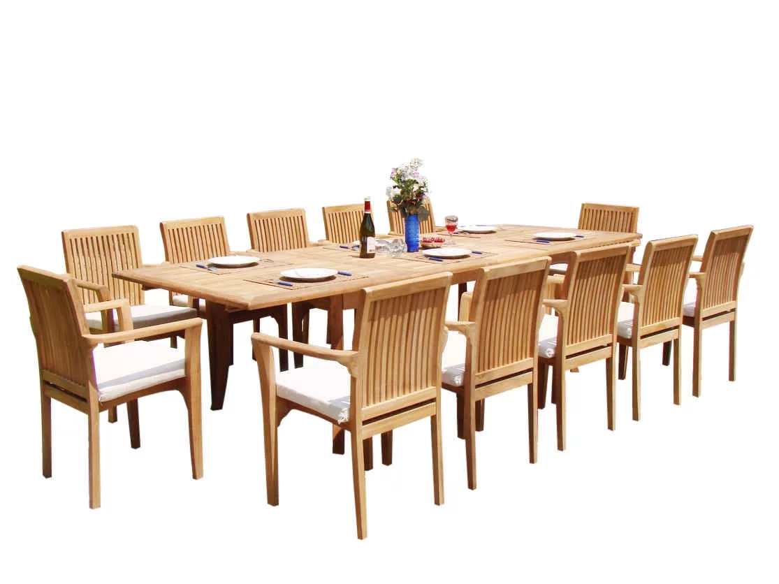 Grade-A Teak Dining Set: 12 Seater 13 Pc: 118