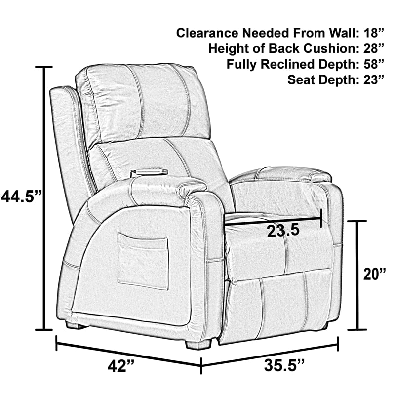 Catnapper Decompress Power Zero Gravity Recliner in Italian Black Leather