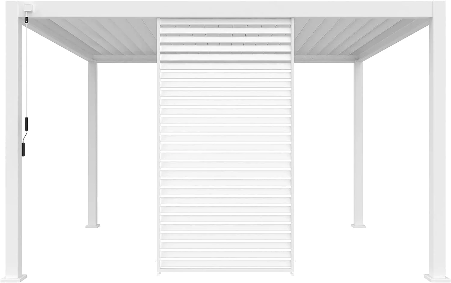 Gardesol 1 Panel of Aluminum Louvered Wall Pergola Divider (13' Side Need 3 Panels), Side Shade Privacy Screen Panel,Pergola Accessories Only,White