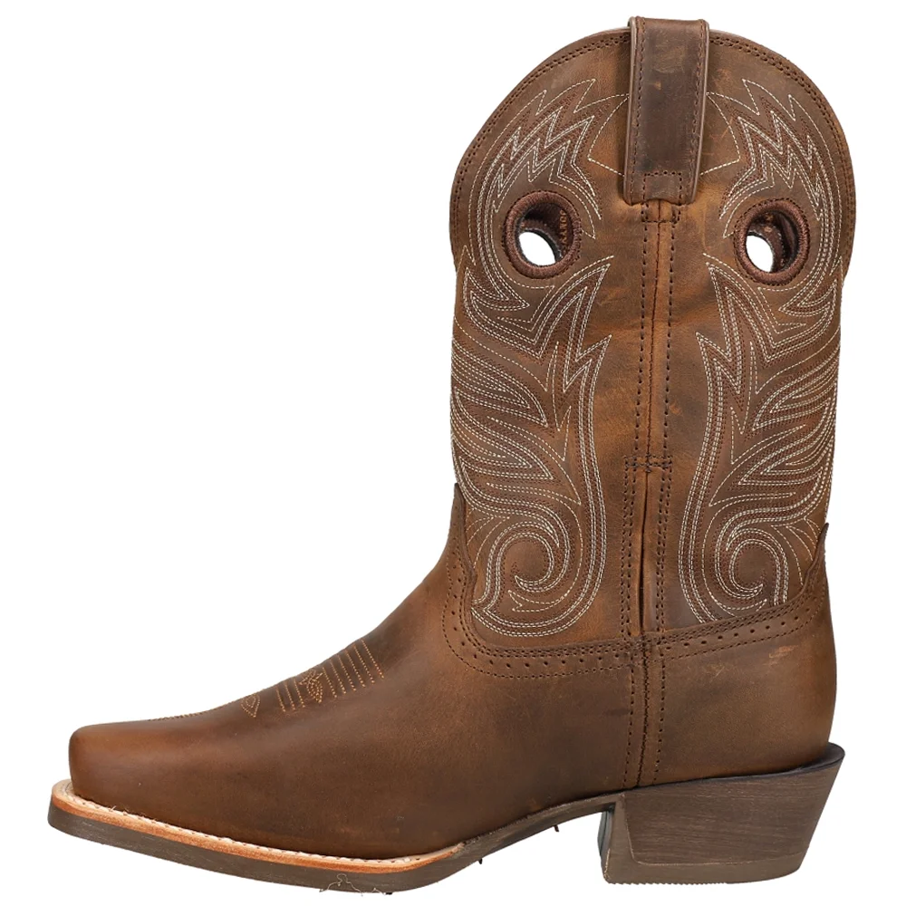 Durango  Mens  Pro Rugged Tan Square Toe Cowboy  Casual Boots   Mid Calf