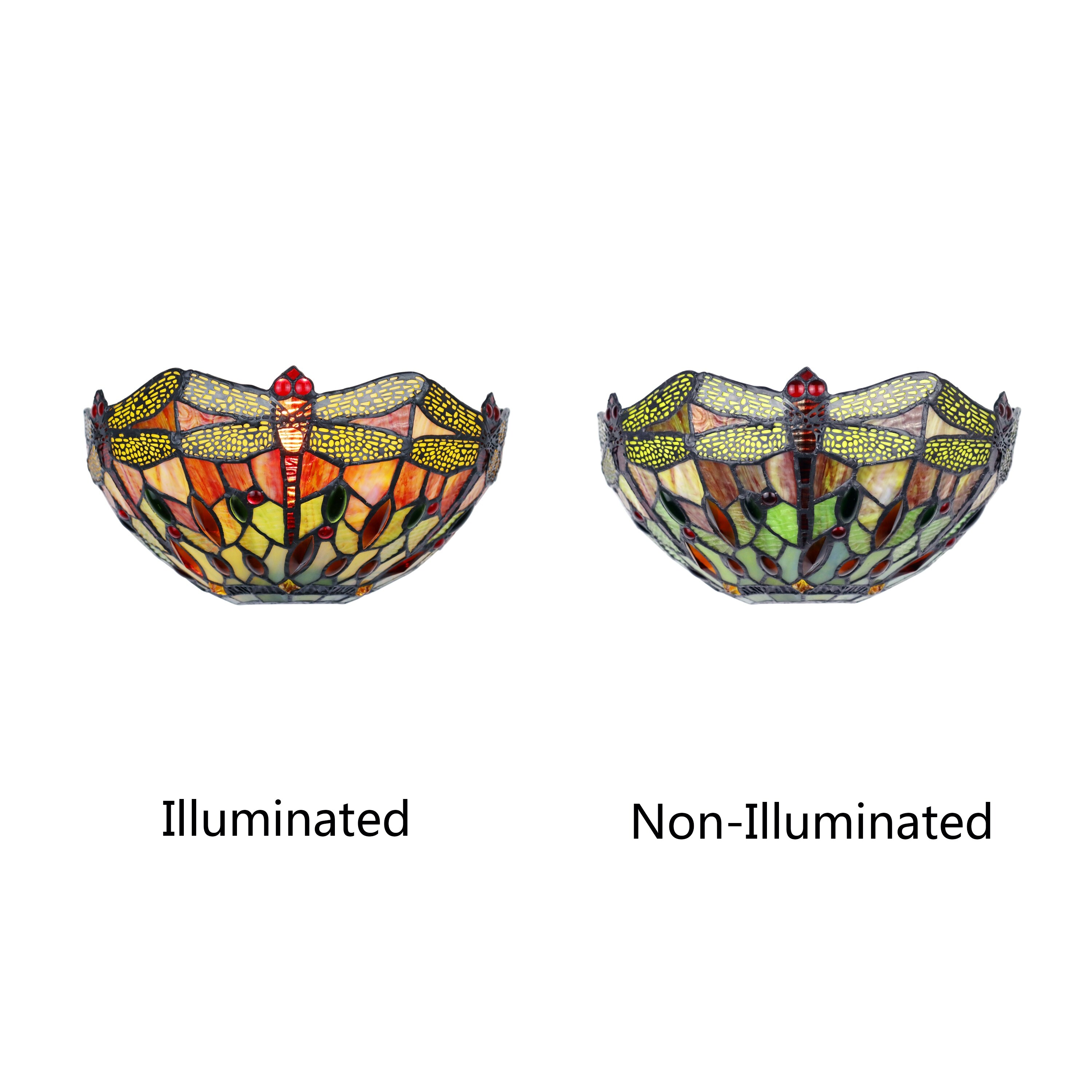 Chloe Lighting Tiffany Style Dragonfly Design 1-light Dark Bronze Wall Sconce