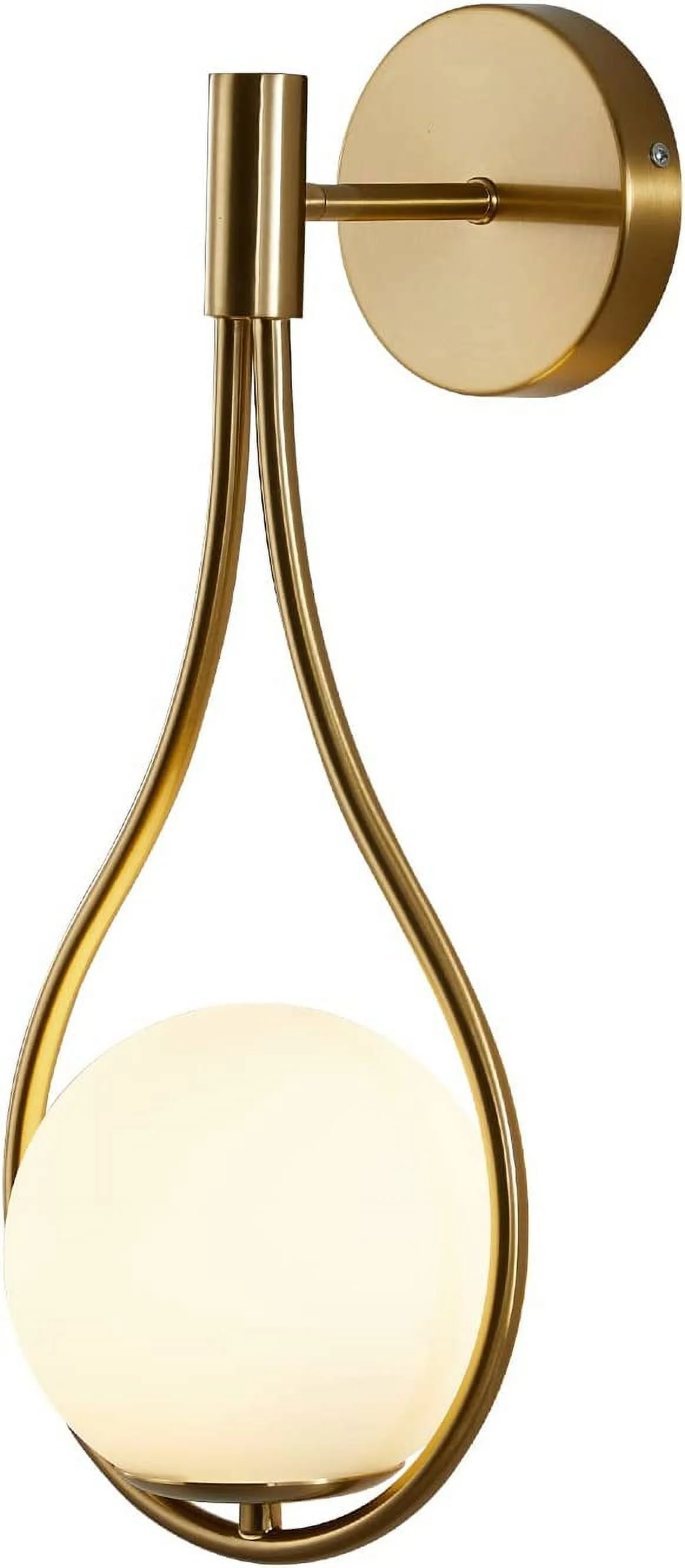 YOUB Lighting Wall Sconce Mid-Century Drop Design Wall Mounted Light Brushed Brass Wall Lamps, Wall Mount Light Fixture for Bedside Living Room (1 Pack)