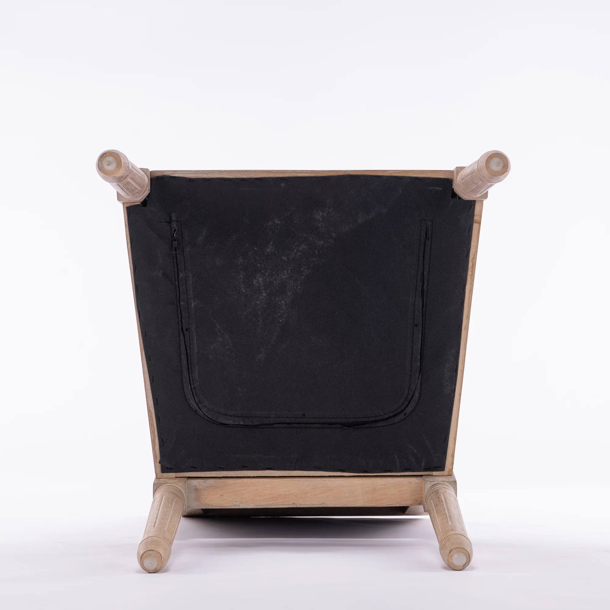 French Style Solid Wood Frame Antique Painting Linen Fabric Square Back Dining Chair,Set of 2,grey