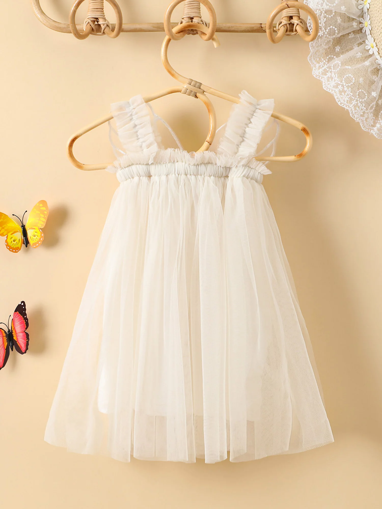 Peyakidsaa Toddler Baby Girls Butterfly Wings Fairy Tutu Dress Costume Party Princess Dress 1-4 Years