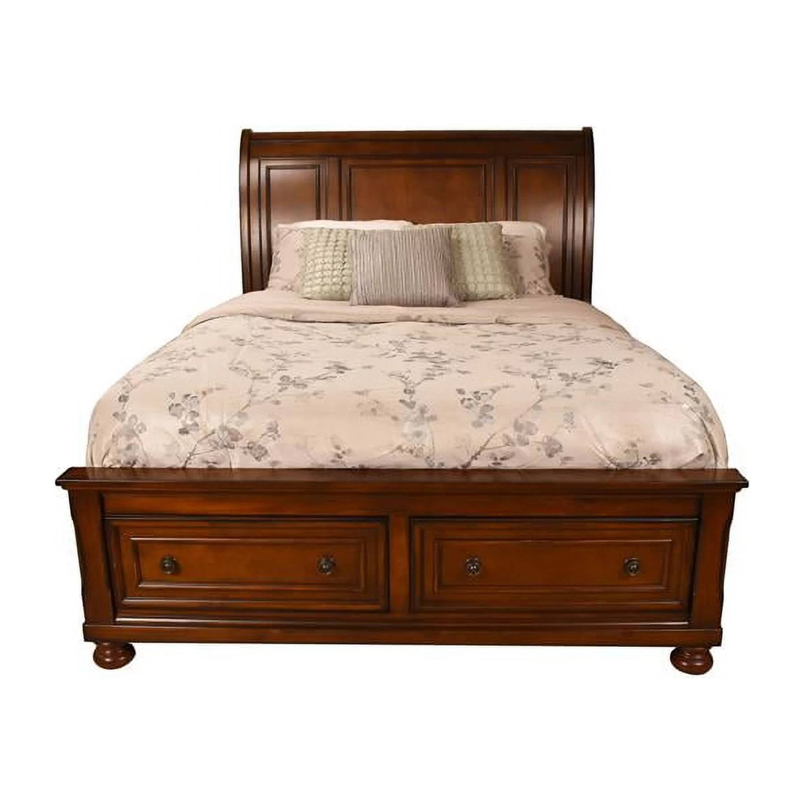 Atlin Designs Queen Storage Platform Bed Made with Wood in Dark Walnut