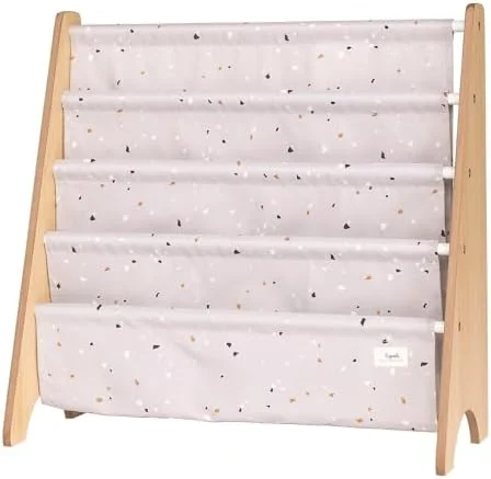 JYHOME Recycled Fabric  Bookshelf \u2013  & Toddler Book Rack for Book  \u2013 Children's Bookcase Display for Nursery  Playroom or  Room in Terrazzo Cream Ages 3+