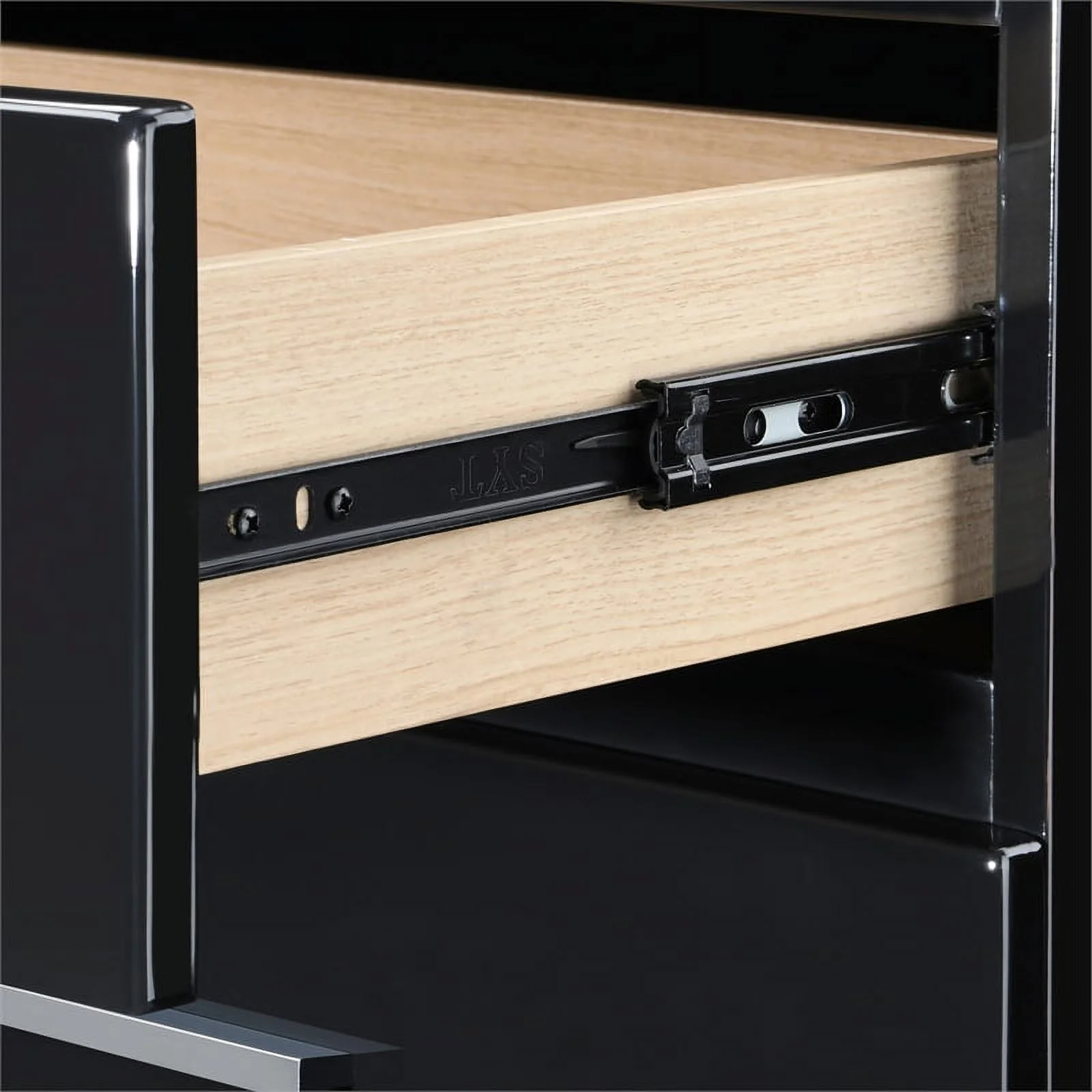 Home Square 2 Drawer Wood Nightstand in Black Finish - Set of 2