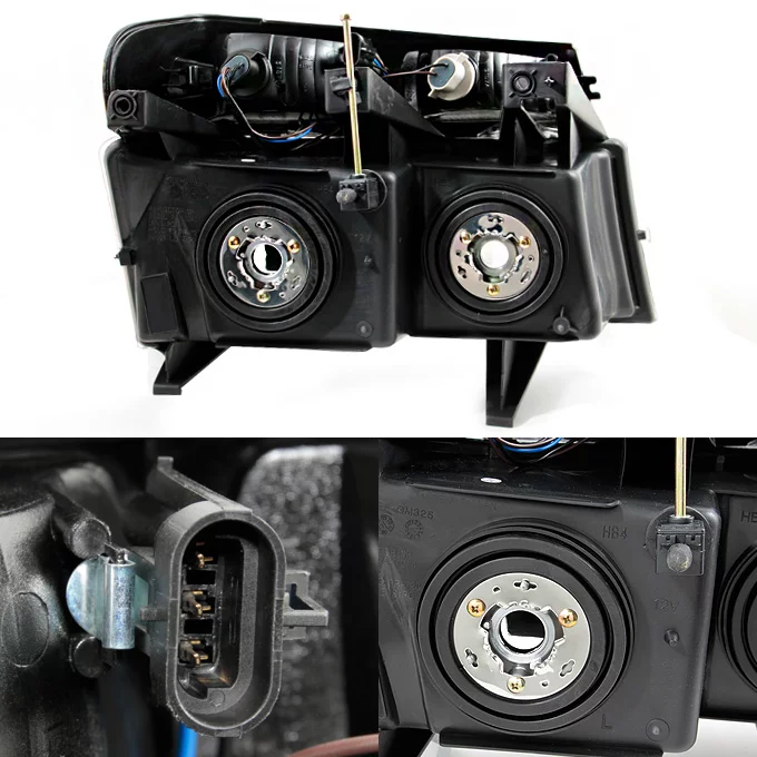 AKKON - For 2004-2012 Chevy Colorado | GMC Canyon Replacement Pair LH + RH Black Head Lights & Tail Brake Lights