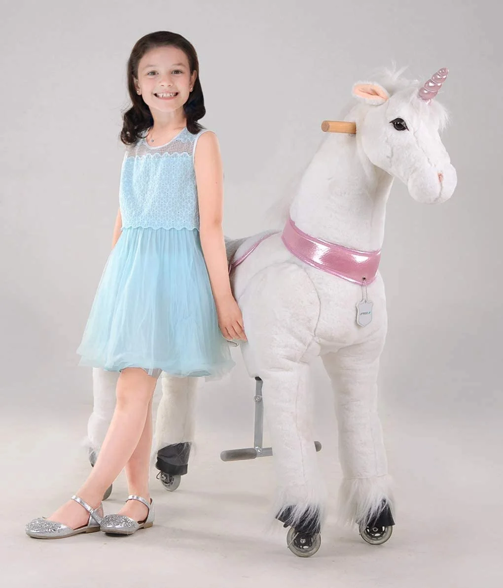 UFREE Ride on Unicorn Toy for Kids Ages 6 and Up,Large Rding Unicorn Toy,Height 44 Inch,Large Size,Pink Horn